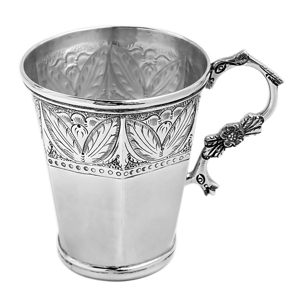 ADORNOS (PIEZAS COLONIALES) - JARRO EXAGONAL  10CM  PLATA, 260GR