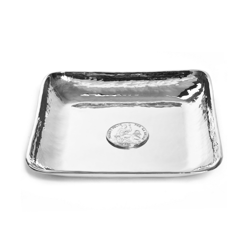 CENICEROS - CENICERO C/MONEDA 12*12, 177GRM, PLATA E