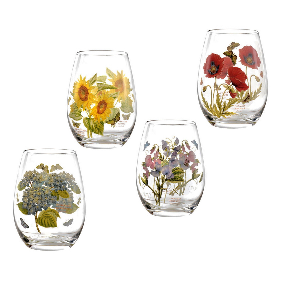 BOTANIC GARDEN VASO SET X4 STEMLESS WINE GLASSES 19 Oz, 701113,PORTMEIRION