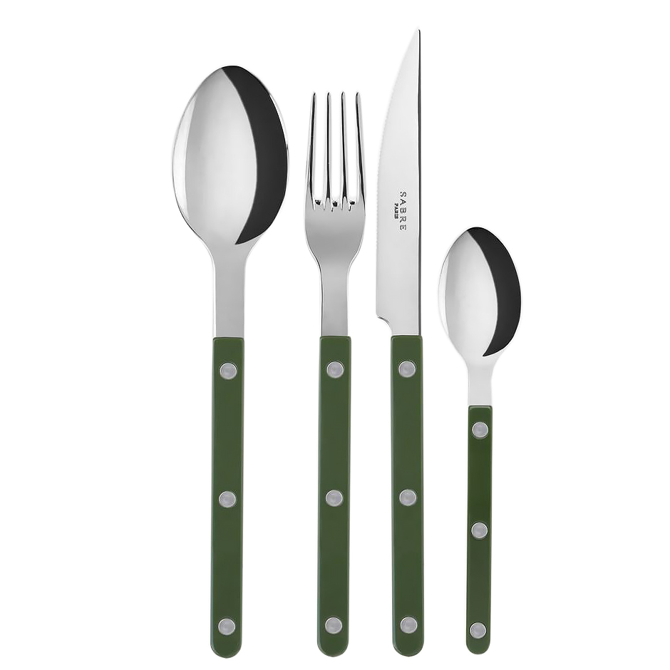 BISTROT SOLID, CUBIERTOS SET X 24 DARK GREEN, SABRE