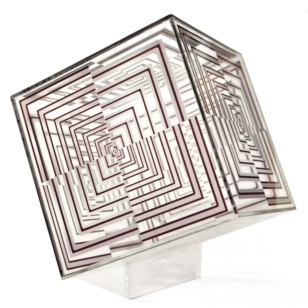CUBO ACRIL CINETICO PLATA 15*15
