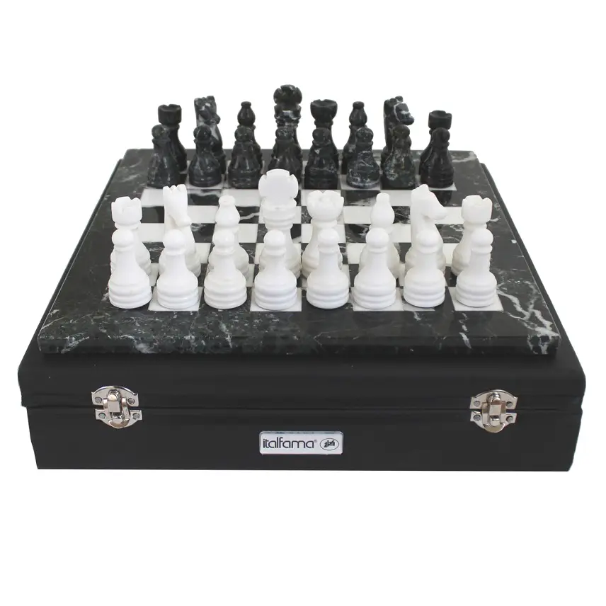 AJEDREZ PIEDRA NEGRO Y BLANCO 41 X 41,1019,ITALFAMA