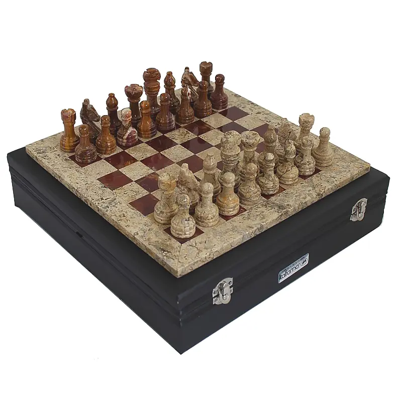 AJEDREZ PIEDRA MARRON Y ROJO 31 X 31,1026,ITALFAMA