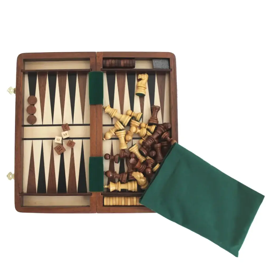 BACKGAMMON Y AJEDREZ MAGNETICO MADERA 31 X 31,G1040-HQ,ITALFAMA