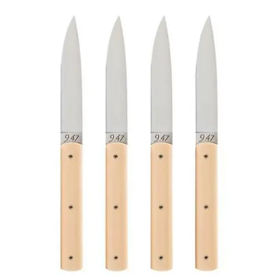 SET X 4 CUCHILLOS DE MESA MARFIL,T947C4IV ,PERCEVAL