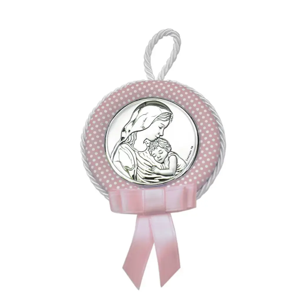 MEDALLA CUNA ANGEL BEBE ROSA  10496 1RA ,VALENTI