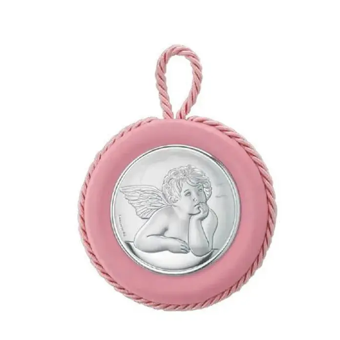 MEDALLA CUNA ANGEL BEBE ROSA  10543 1RA ,VALENTI