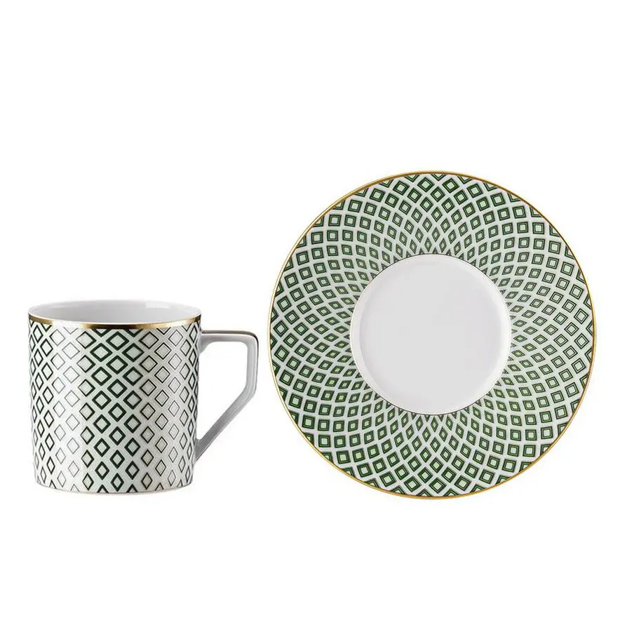 FRANCIS CARREAU - TAZA CAFÉ C/PLATO VERDE 14721/14722, ROSENTHAL