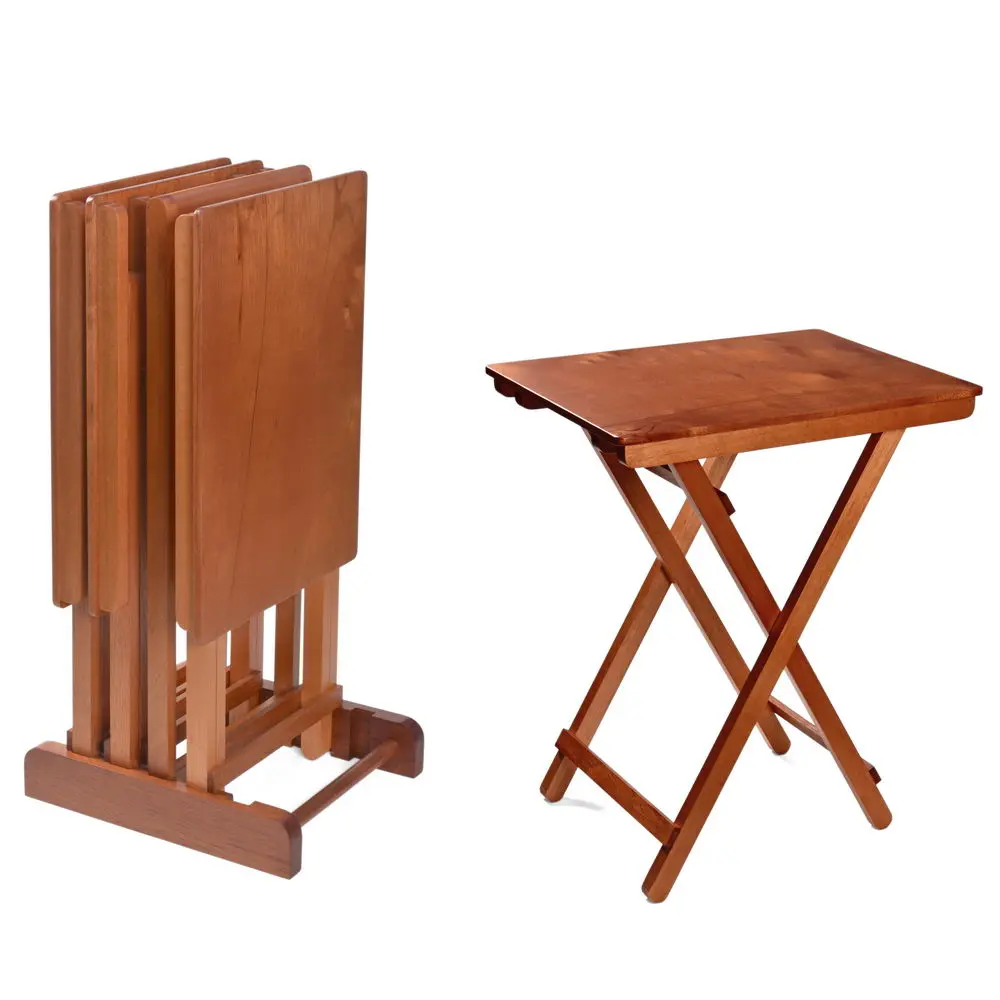 MESAS DE MADERA C/BASE JGO X 4 