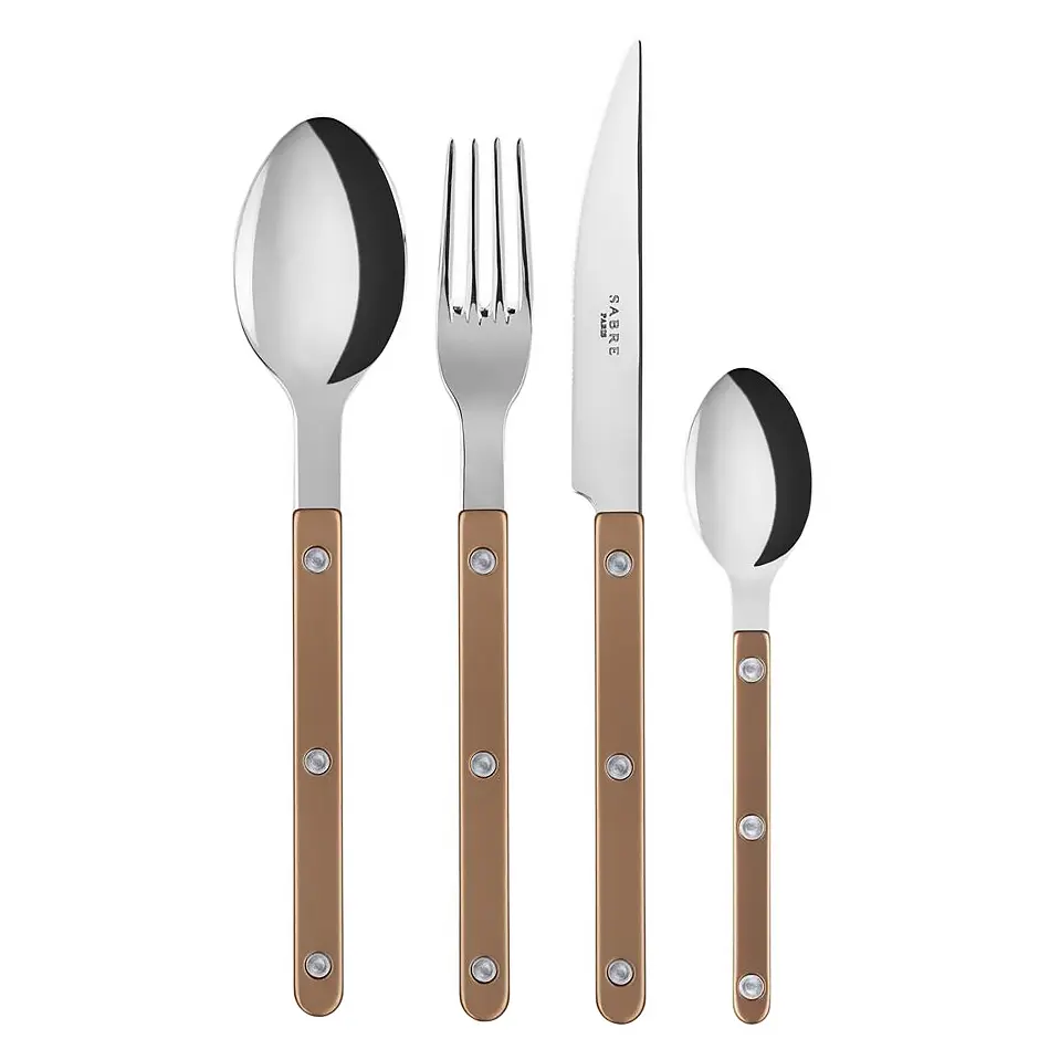 BISTROT PEARLY, CARAMEL CUBIERTOS SET X24 PZS, SABRE
