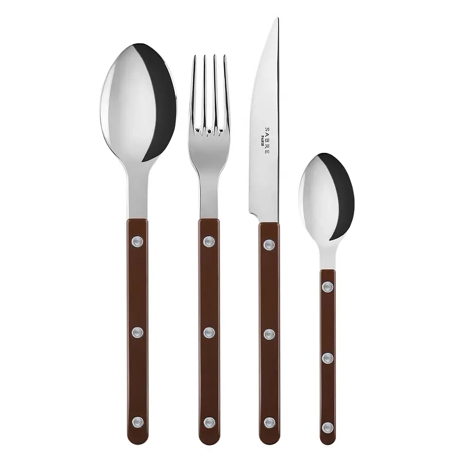 BISTROT PEARLY, BROWN CUBIERTOS SET X24 PZS, SABRE