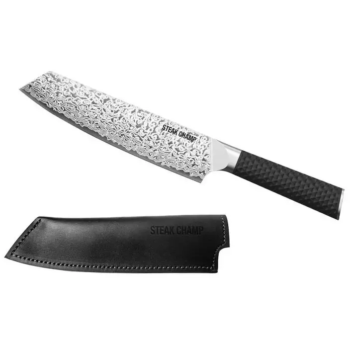 CUCHILLO DAMASCO 20 CM CON ESTUCHE DE CUERO,10-5038 ,STEAK CHAMP