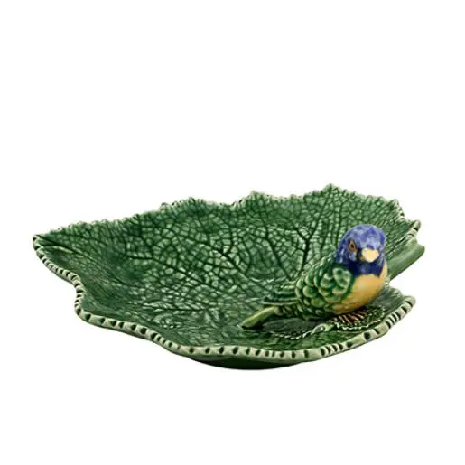 BORDALLO PINHEIRO - HOJA CINENARIA CON PÁJARO, 65002705,VISTA ALEGRE