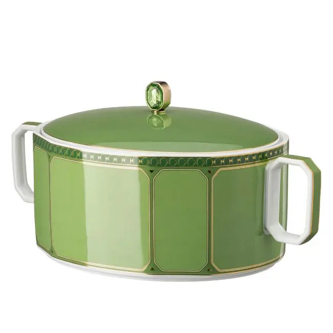 SWAROVSKI - LEGUMBRERA C/TAPA 18CM GREEN, 11320,ROSENTHAL