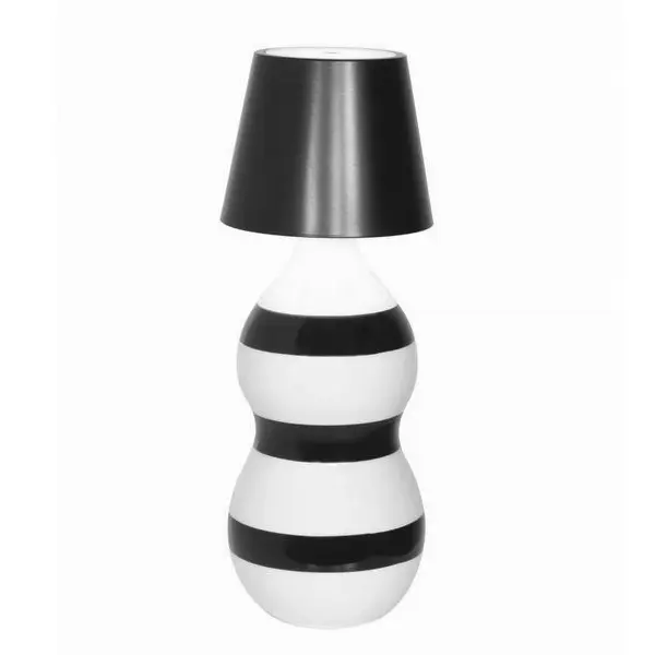 POLDINA - KIT LAMPARA DE MESA STOPPER NEGRO C/LIDO CERAMIC BLACK BANDS, ZAFFERANO