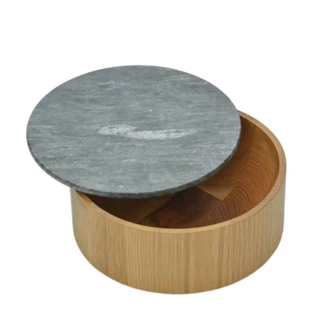 PLAYGROUND - Gourmet bowl with marble lid oak 16cm/0.50l, BAUSCHER