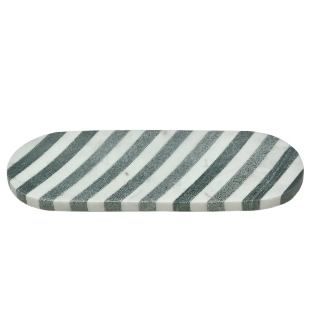 PLAYGROUND - Platter oval white/black 32x12cm, BAUSCHER