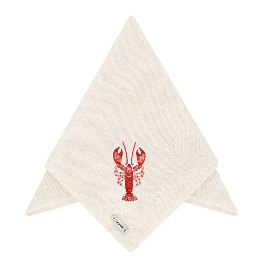 SERVILLETA BORDADA LANGOSTINO 40X40CM,006568,MAMEG