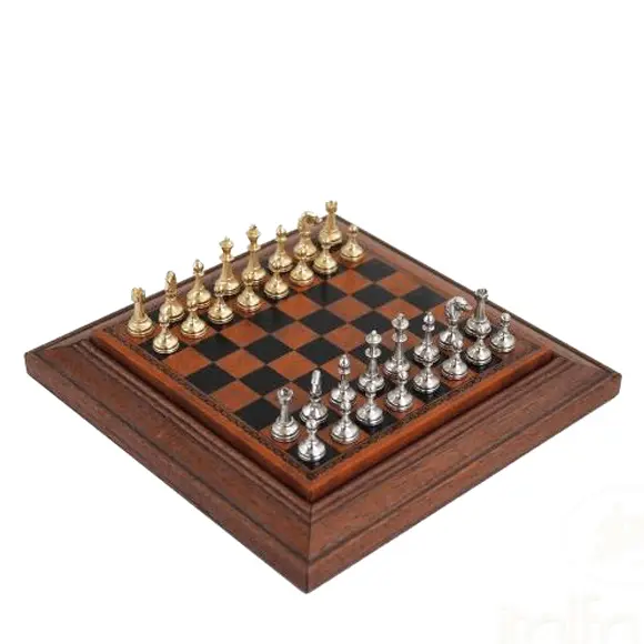 AJEDREZ MAGNÈTICO DE PIEL MARRÒN 17X17, 63/208, ITALFAMA