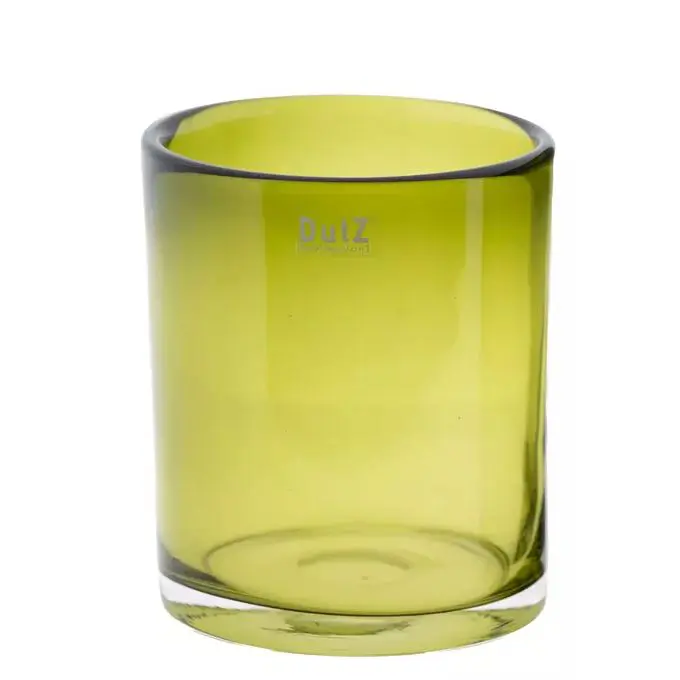 CYLINDER  CANDELABRO VERDE OLIVA 14.5CM, 2020004, DUTZ 