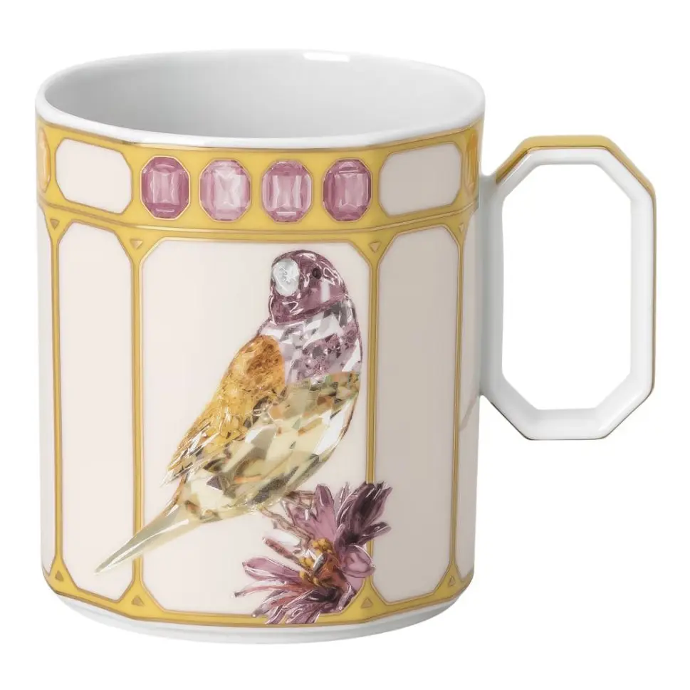 IDYLLIA FINCH - TAZA C/ ASA YELLOW, 15505, SWAROVSKI