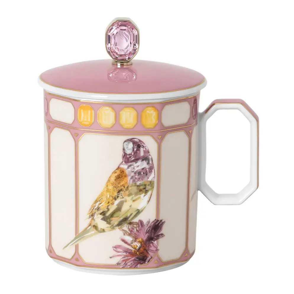 IDYLLIA FINCH - MUG PINK, 15482, SWAROVSKI