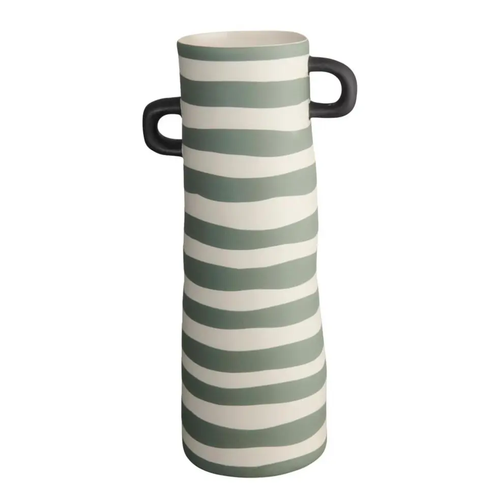 RAYU - FLORERO VERDE STRIPED 28CM , 84854130, ASA SELECTION 