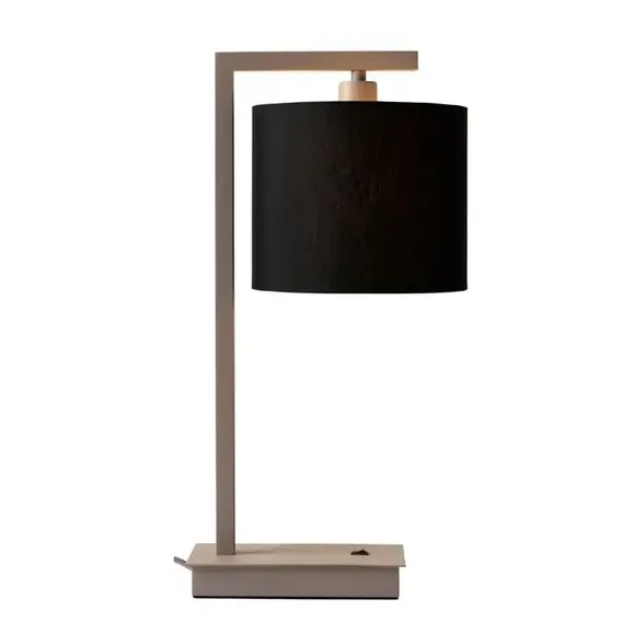 BOSTON - LAMPA DE MESA BEIGE/NEGRA 17*18CM , BOST011BL, ROMI