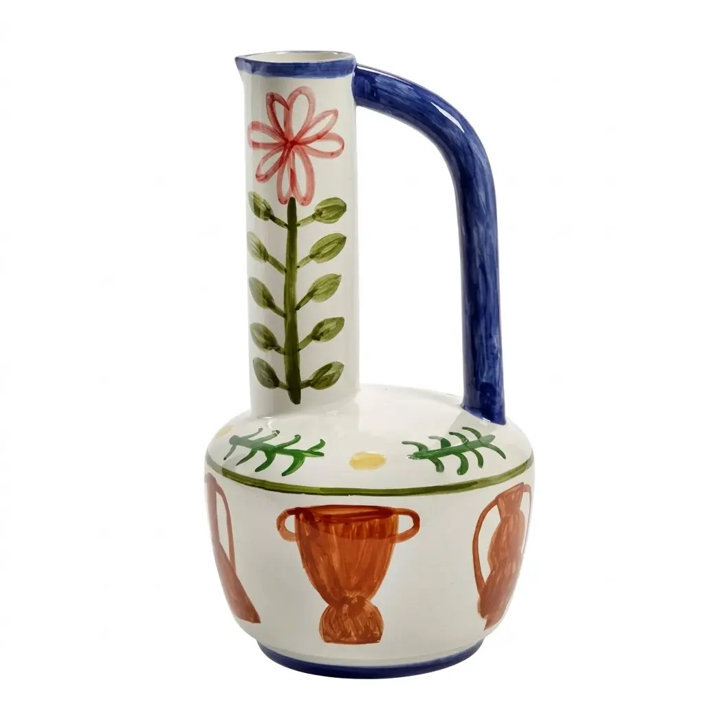 SANTIAGO DE BORJA - FLORERO BIJAO BLANCO/AZUL 45CM, B8925006-999, SERAX