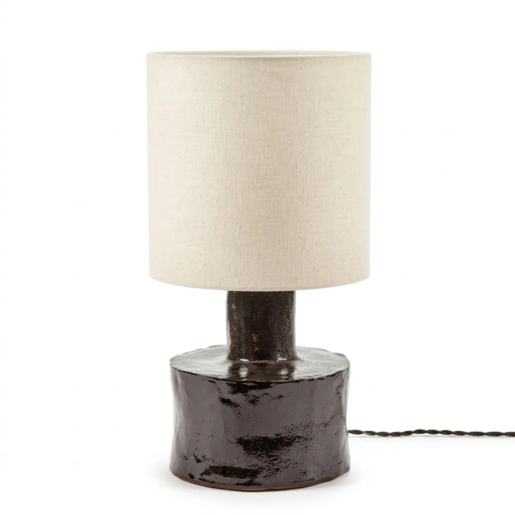 CATHERINE - LAMPARA DE MESA NEGRA/BEIGE 47CM, B0422016, SERAX