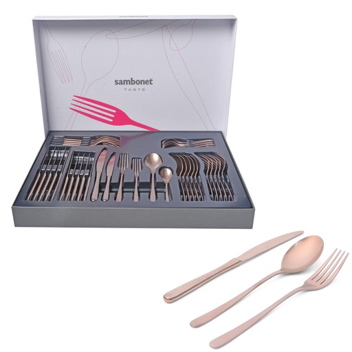 [1020560002] MONOBLOCK TASTE - JGO CUBIERTOS 36PZS COBRE 52453C83, SAMBONET, 52453C83