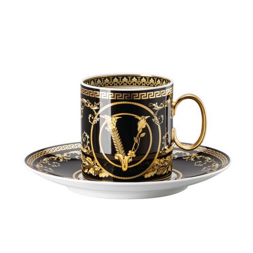 [1010350006] VERSACE VIRTUS - GALA NEGRO TAZA TE C/PLATO, 14740, ROSENTHAL, 10480-408684-14740
