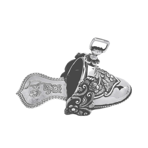 [1040010071] ADORNOS (PIEZAS COLONIALES) - ZAPATILLA CH  12CM. 123GR PLATA