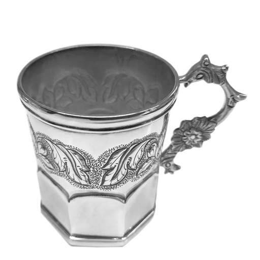 [1040010023] ADORNOS (PIEZAS COLONIALES) - JARRO  CINCELADO RECTO 10.5CM 260GR.