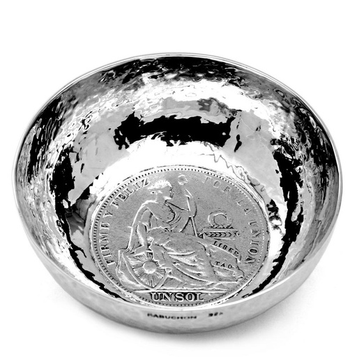 [1040080013] CENICEROS - CENICERO RED 6.5CM. C/MONEDA, 74GR PLATA