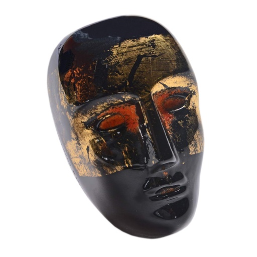 [1160100001] BRAINS FIGURA CABEZA NEGRO / DORADO 7090898, KOSTA BODA, 7090898