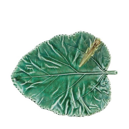 [1370080008] BORDALLO PINHEIRO - HOJA MORERA C/SALTAM. 17.5CM, 65024050,VISTA ALEGRE, 65024050