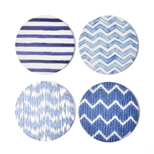 [1480030001] BLUE WAVE POSAVASOS SET X4,ART FLORAL