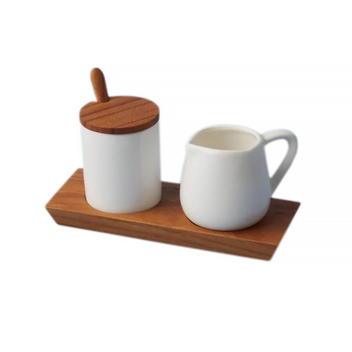 [1610080001] AMELIA CREMERA Y AZUCAR SET X2 ,MADERA,390-123,BE HOME, 390-123