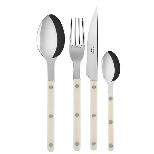 [1020590033] BISTROT SOLID IVORY CUBIERTOS SET X 24, SABRE, 2346-024-0002