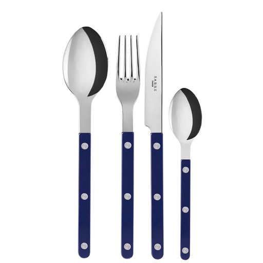 [1020590038] BISTROT SOLID NAVY BLUE CUBIERTOS SET X 24, SABRE, 2346-024-0172