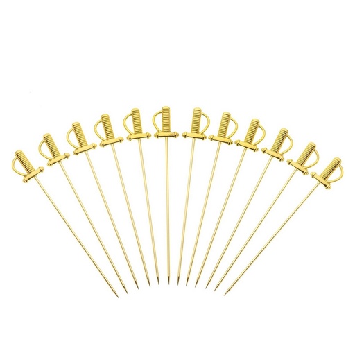 [1410040013] SWORD PALILLO COCTEL DORADO 12 PZS M37065GD , BARFLY, M37065GD