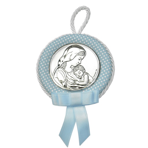 [1190040011] MEDALLA CUNA VIRGEN C NIÑO CELESTE 10496 2C 11CM ,VALENTI, 10496 2C