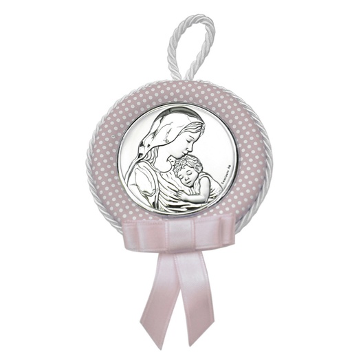 [1190040012] MEDALLA CUNA VIRGEN C/NIÑO  ROSADO 10496 2RA 11CM ,VALENTI, 10496 2RA