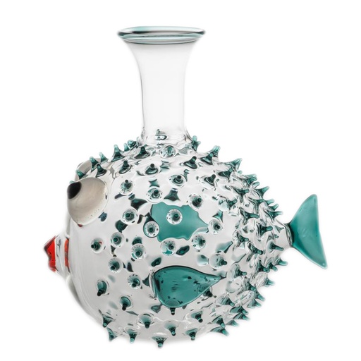 [1540010024] GARRAFA - PUFFERFISH DECANTER TEAL,IT643,LUNARDON, IT643