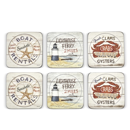 [1170010024] COASTAL SIGNS POSAVASOS X6 , 2010268820, PIMPERNEL , 2010268820