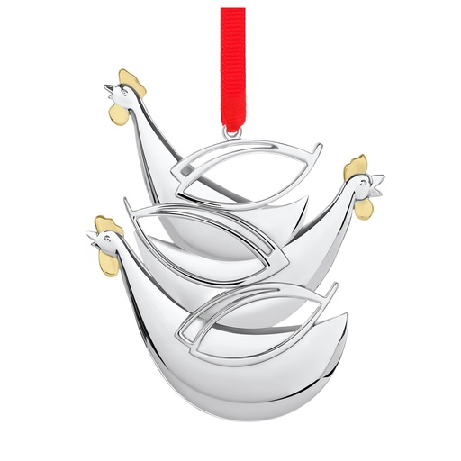 [1220080005] HOLIDAY ADORNO NAVIDAD: TRES GALLINAS FRANCESAS MT1517 NAMBE, MT1517