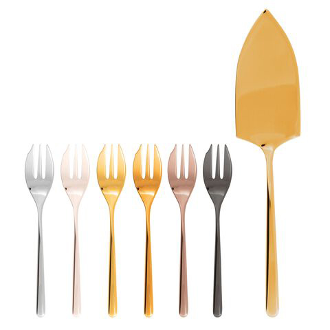 [1340080035] LINEAR PVD SET 6 TENEDOR LUNCH Y PALA TARTA ,52713XA8,SAMBONET, 52713XA8