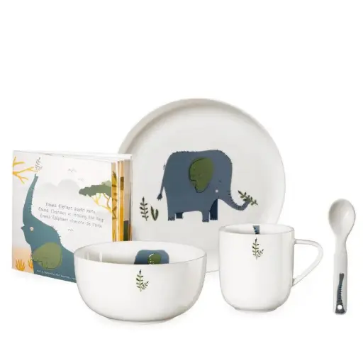 [1120140006] KIDS JUEGO VAJILLA 5 PZAS, EMMA ELEPHA 5 PCS,38950314, ASA SELECTION , 38950314