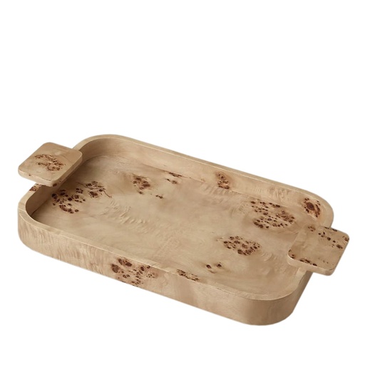 [1610010011] UMA BURL BANDEJA RECT.,MADERA,100-6003,BE HOME, 100-6003
